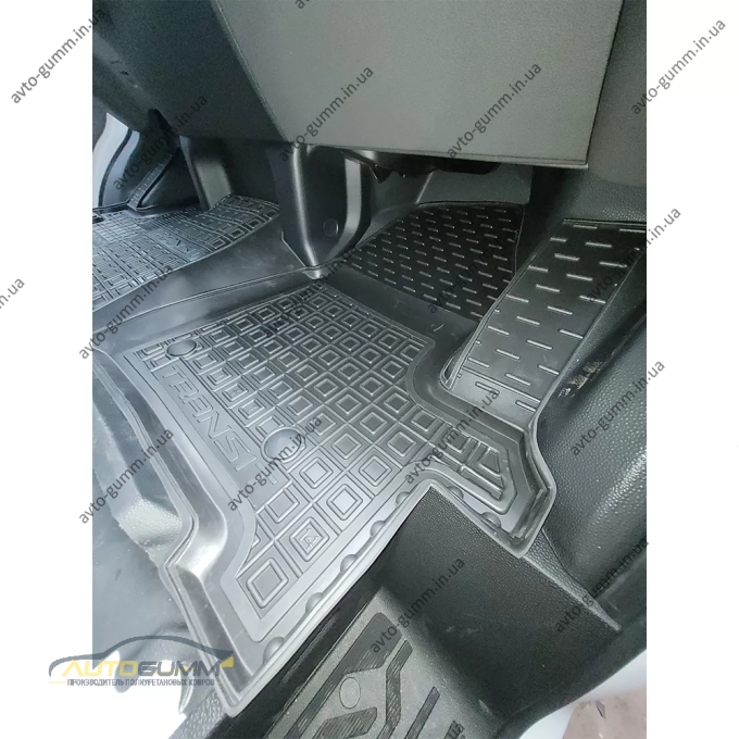 Коврики в салон Ford Transit (mk7) 2014- 1+1 резиновые, чёрные (AVTO-Gumm)