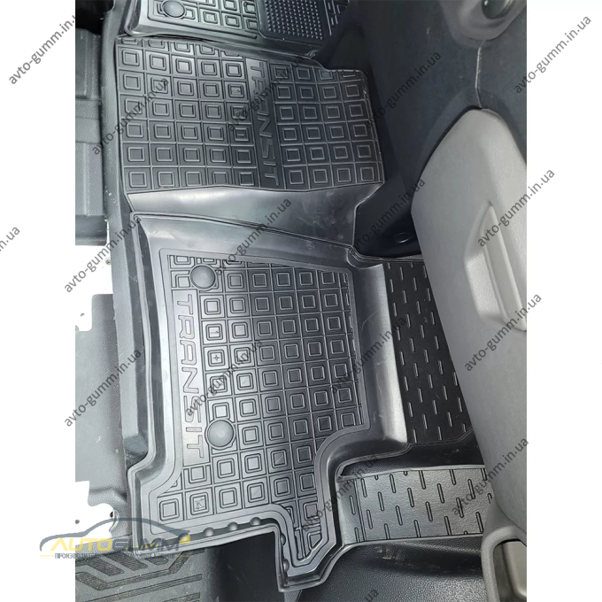 Коврики в салон Ford Transit (mk7) 2014- 1+1 резиновые, чёрные (AVTO-Gumm)