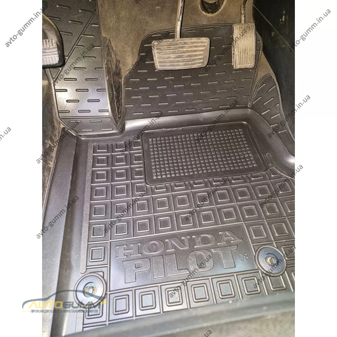 Килимки в салон Honda Pilot 2008-2015 гумові, чорні (AVTO-Gumm)
