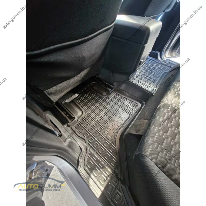 Коврики в салон Mitsubishi L200 2024- Invite резиновые, чёрные (AVTO-Gumm)