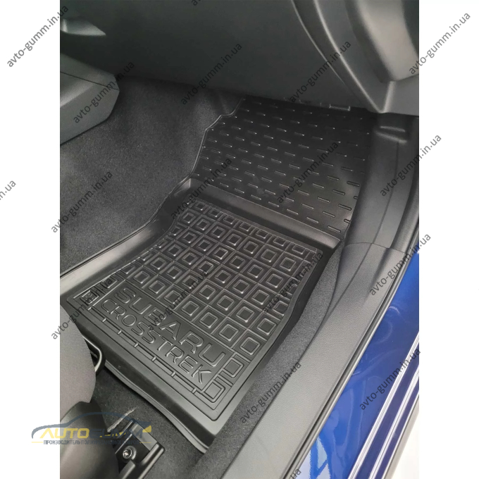 Коврики в салон Subaru Crosstrek 2023- резиновые, чёрные (AVTO-Gumm)
