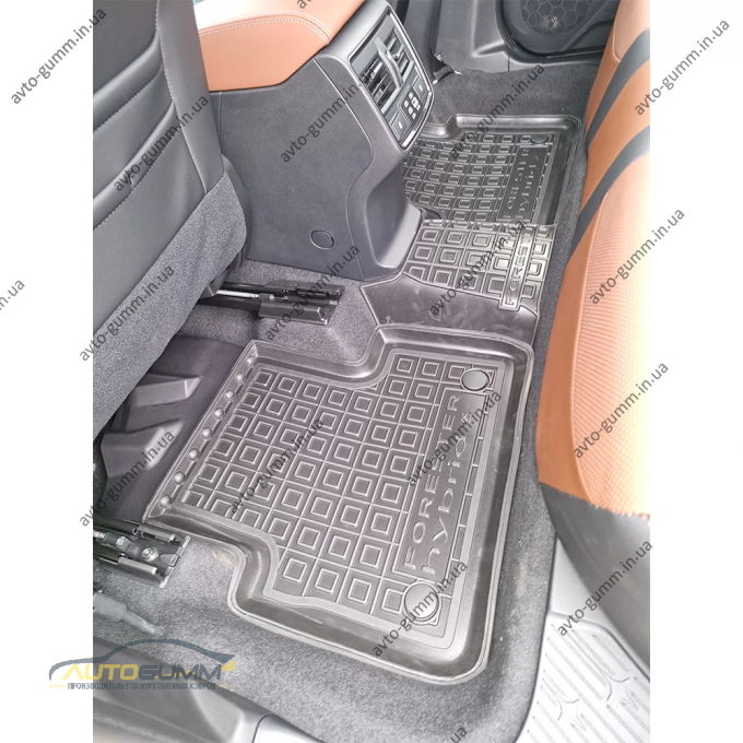 Коврики в салон Subaru Forester 6 2025- гибрид резиновые, чёрные (AVTO-Gumm)