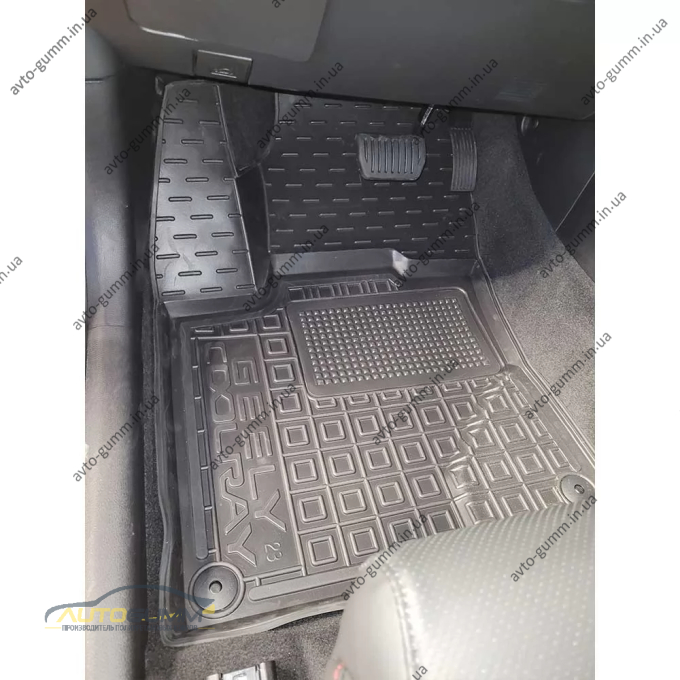 Коврики в салон Geely Coolray 2022- резиновые, чёрные (AVTO-Gumm)