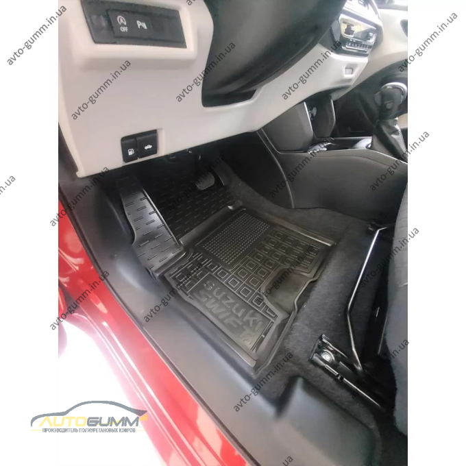 Килимки в салон Suzuki Swift 2024- гібрид гумові, чорні (AVTO-Gumm)