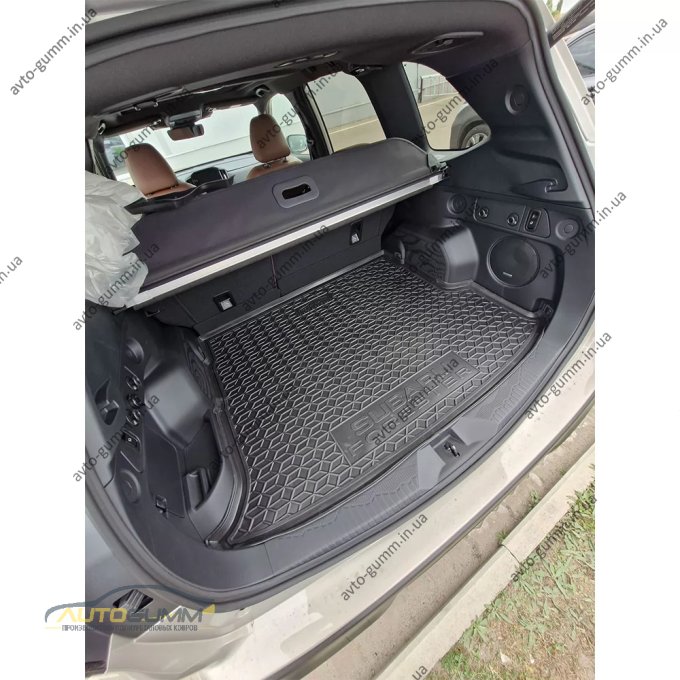 Килимок в багажник Subaru Forester 6 2025- гібрид, з/без сабвуфера гумовий, чорний (AVTO-Gumm)