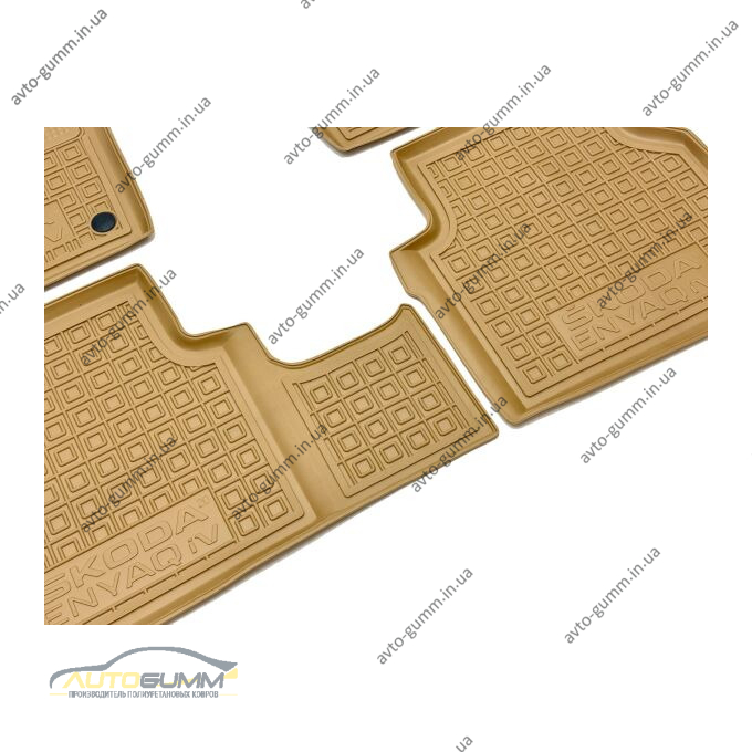 Автомобильные коврики в салон Skoda Enyaq 4 2021- бежевые (AVTO-Gumm)