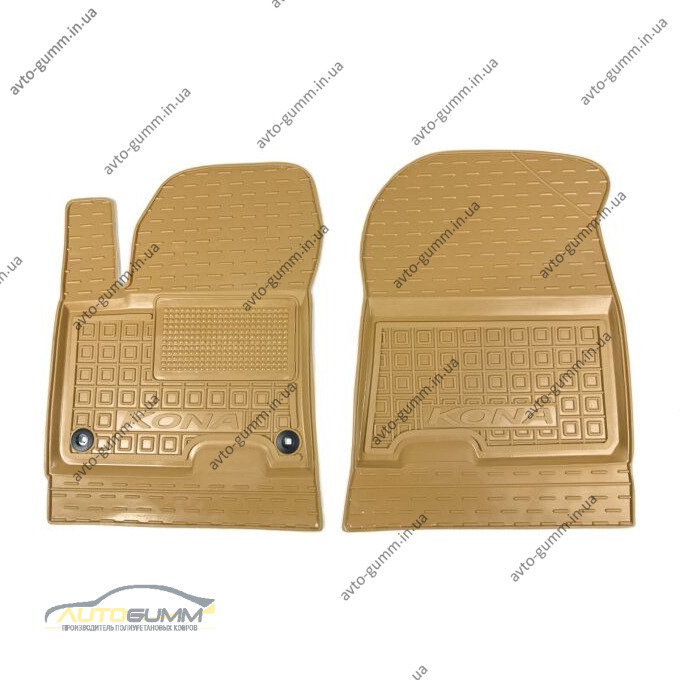 Автомобильные коврики в салон Hyundai Kona 2019- Electric бежевые (AVTO-Gumm)