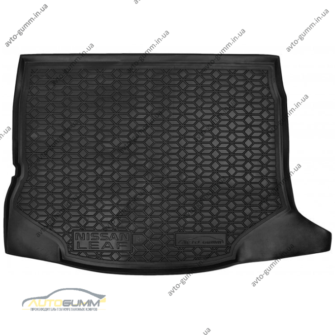 Автомобильный коврик в багажник Nissan Leaf 2018- (без сабвуфера) (AVTO-Gumm)