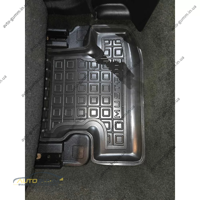 Коврики в салон Ford Mustang 2015-2023 резиновые, чёрные (AVTO-Gumm)