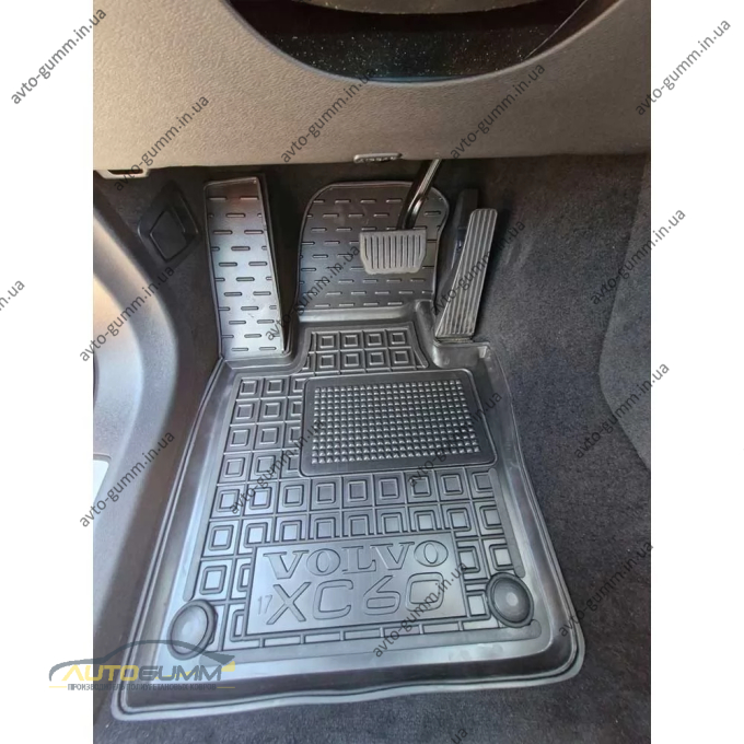 Коврики в салон Volvo XC60 2017- резиновые, чёрные (AVTO-Gumm)
