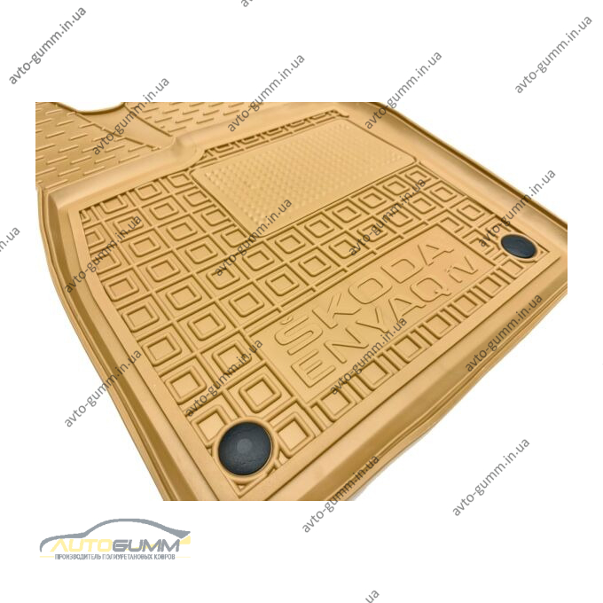 Автомобильные коврики в салон Skoda Enyaq 4 2021- бежевые (AVTO-Gumm)