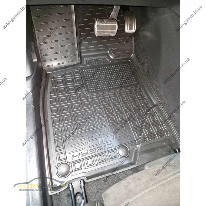 Коврики в салон Peugeot 3008 2025- гибрид/ДВС резиновые, чёрные (AVTO-Gumm)