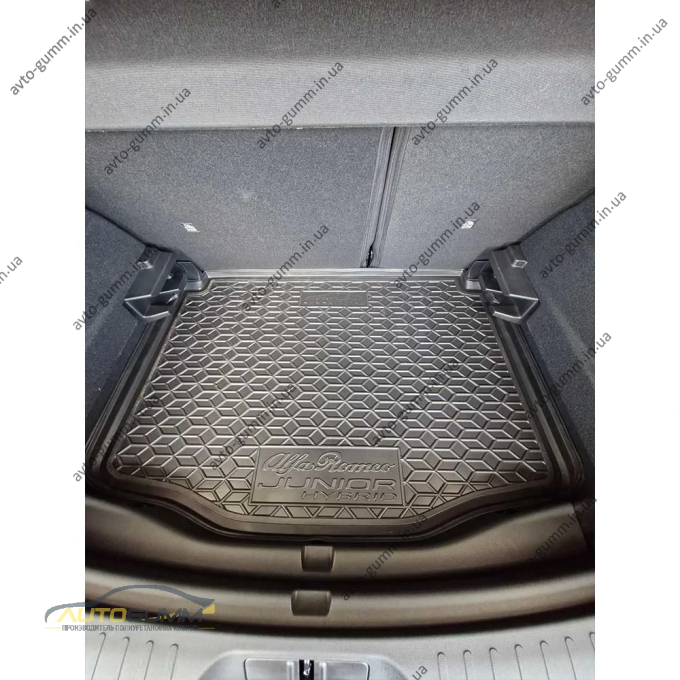 Коврик в багажник Alfa Romeo Junior 2025- гибрид, нижняя полка резиновый, чёрный (AVTO-Gumm)