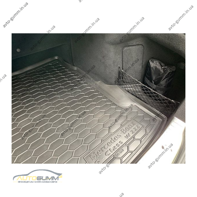 Автомобильный коврик в багажник Mercedes S (W222) 2013- c регулировкой сидений (Avto-Gumm)