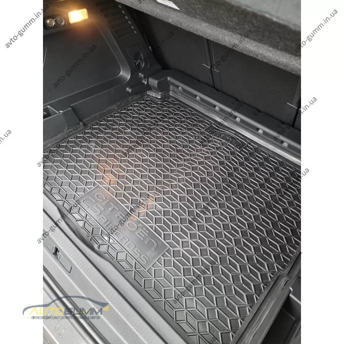 Коврик в багажник Citroen C5 Aircross 2022- нижняя полка резиновый, чёрный (AVTO-Gumm)
