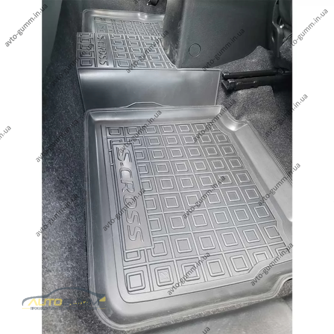 Коврики в салон Suzuki S-Cross 2022- ДВС резиновые, чёрные (AVTO-Gumm)