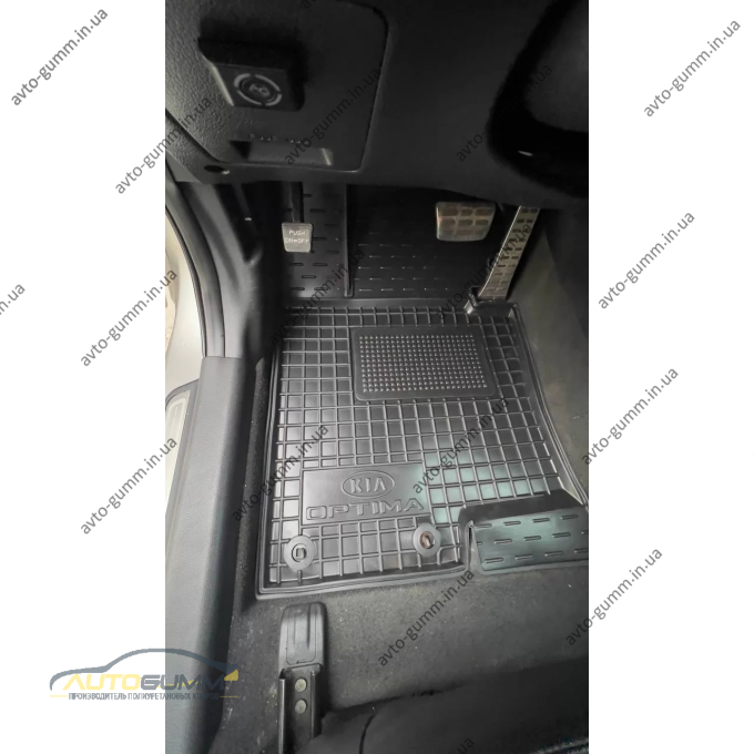 Килимки в салон Kia Optima 2010-2015 гумові, чорні (AVTO-Gumm)
