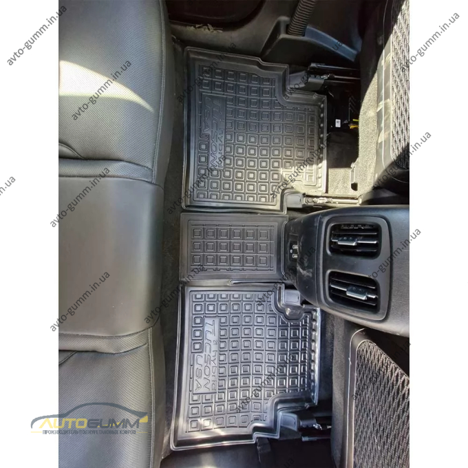 Килимки в салон Hyundai Tucson 2021- довга база, гібрид, USA гумові, чорні (AVTO-Gumm)