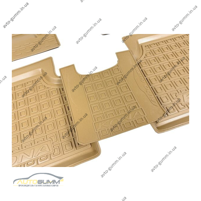Автомобильные коврики в салон Hyundai Kona 2019- Electric бежевые (AVTO-Gumm)