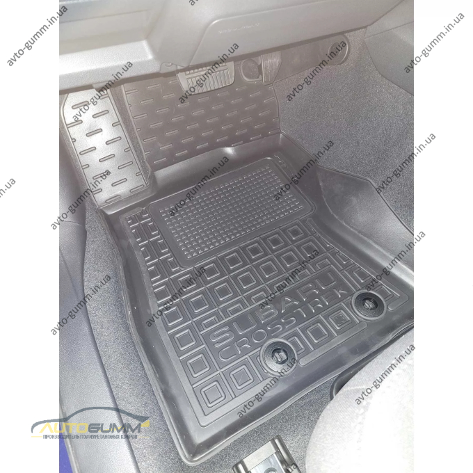 Коврики в салон Subaru Crosstrek 2023- резиновые, чёрные (AVTO-Gumm)