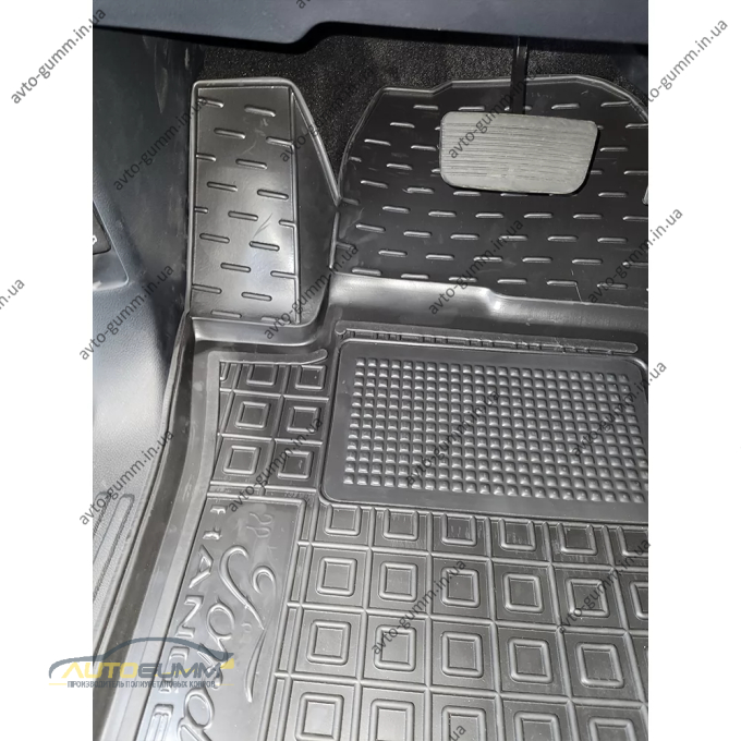 Коврики в салон Ford Ranger 2022- резиновые, чёрные (AVTO-Gumm)