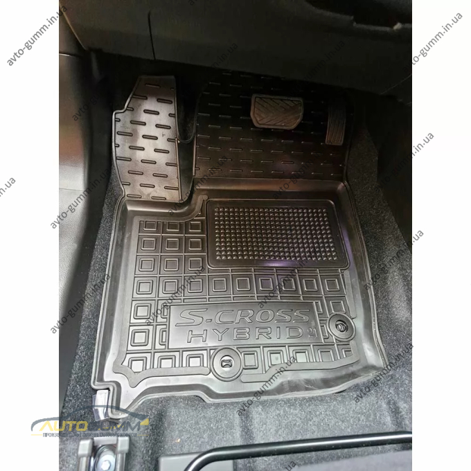 Коврики в салон Suzuki S-Cross 2024- MHEV резиновые, чёрные (AVTO-Gumm)