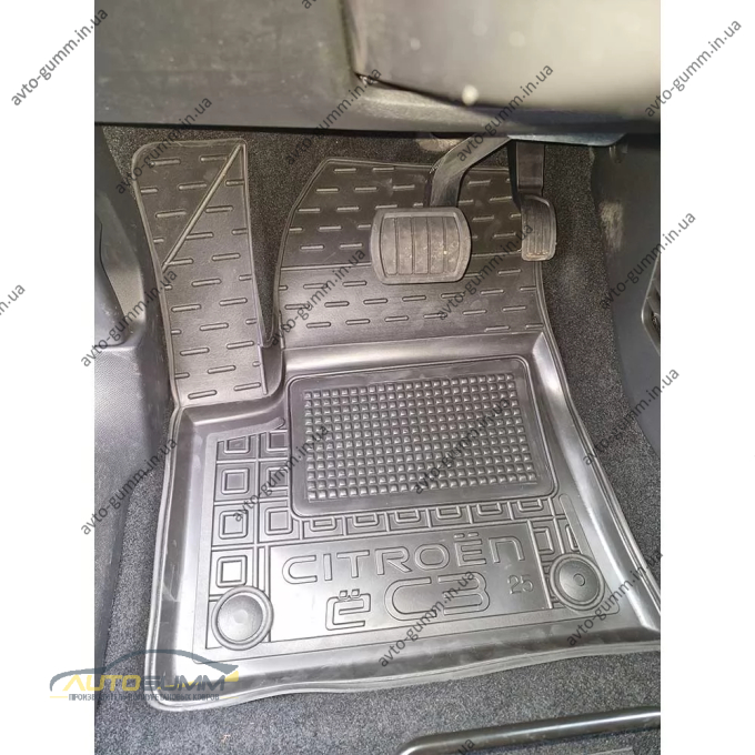 Коврики в салон Citroen e-C3 2025- резиновые, чёрные (AVTO-Gumm)