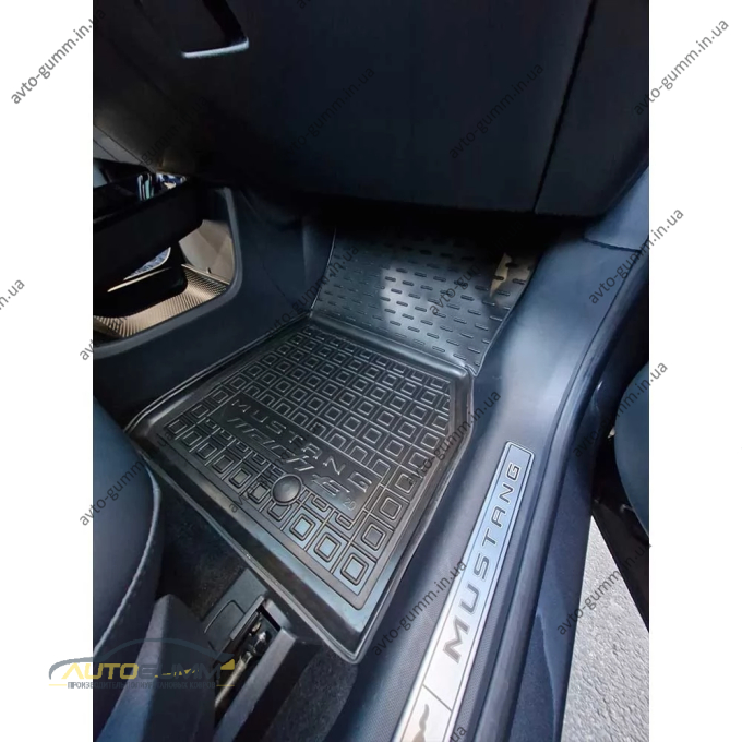 Килимки в салон Ford Mustang Mach-E 2020- гумові, чорні (AVTO-Gumm)