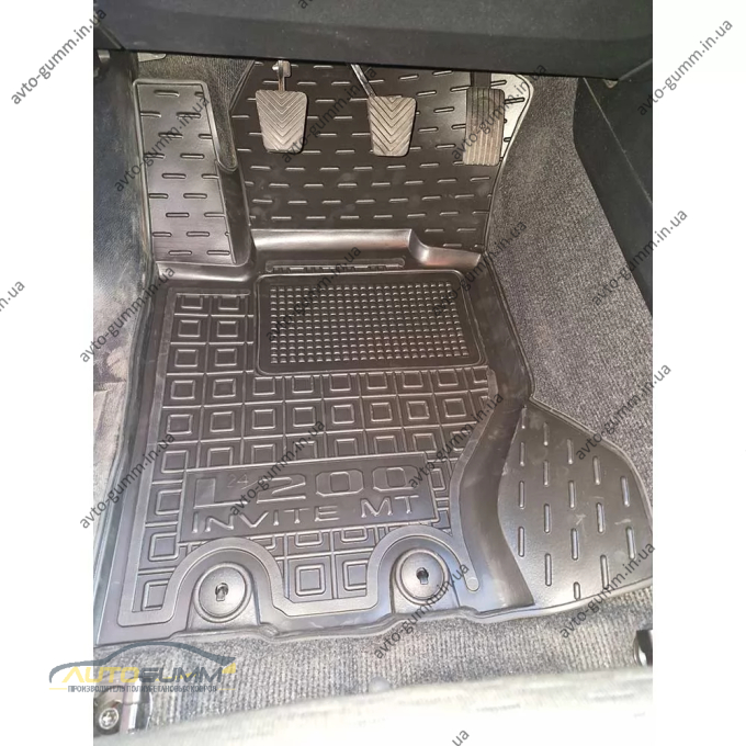 Коврики в салон Mitsubishi L200 2024- Invite резиновые, чёрные (AVTO-Gumm)
