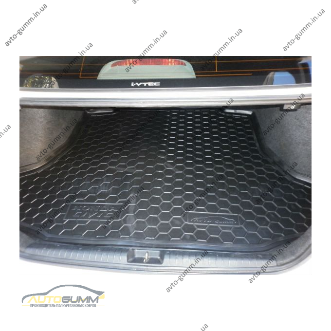Автомобильный коврик в багажник Honda Civic 4D Sedan 2006- (Avto-Gumm)