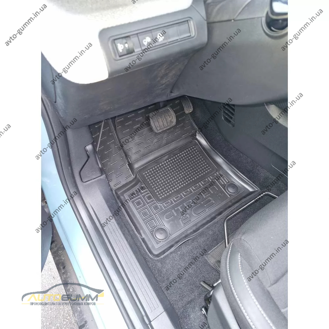 Коврики в салон Citroen e-C3 2025- резиновые, чёрные (AVTO-Gumm)