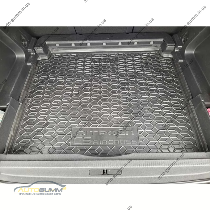 Коврик в багажник Citroen C5 Aircross 2018-2022 нижняя полка резиновый, чёрный (AVTO-Gumm)
