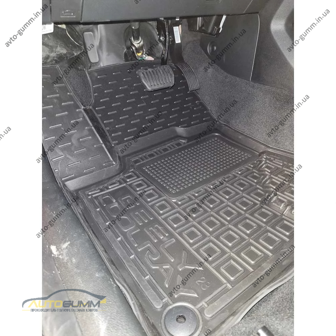 Коврики в салон Geely Coolray 2022- резиновые, чёрные (AVTO-Gumm)