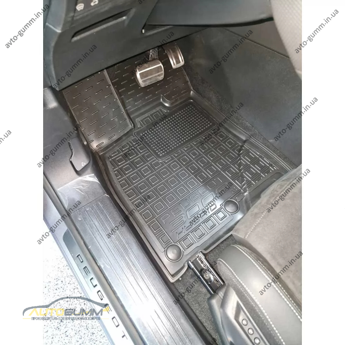 Коврики передние Peugeot 3008 2025- гибрид/ДВС резиновые, чёрные (AVTO-Gumm)