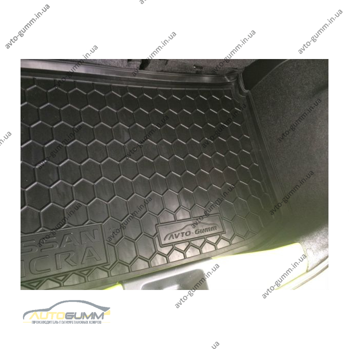 Автомобильный коврик в багажник Nissan Micra (K13) 2010- (Avto-Gumm)