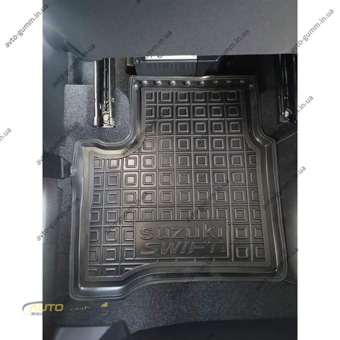 Килимки в салон Suzuki Swift 2024- гібрид гумові, чорні (AVTO-Gumm)