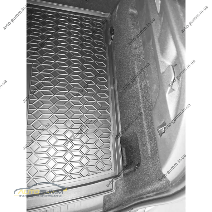 Коврик в багажник Peugeot 3008 2025- гибрид, гибрид/ДВС, верхняя полка резиновый, чёрный (AVTO-Gumm)