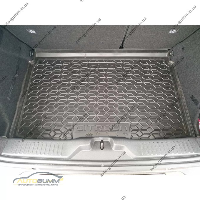 Коврик в багажник Citroen e-C3 2025- резиновый, чёрный (AVTO-Gumm)