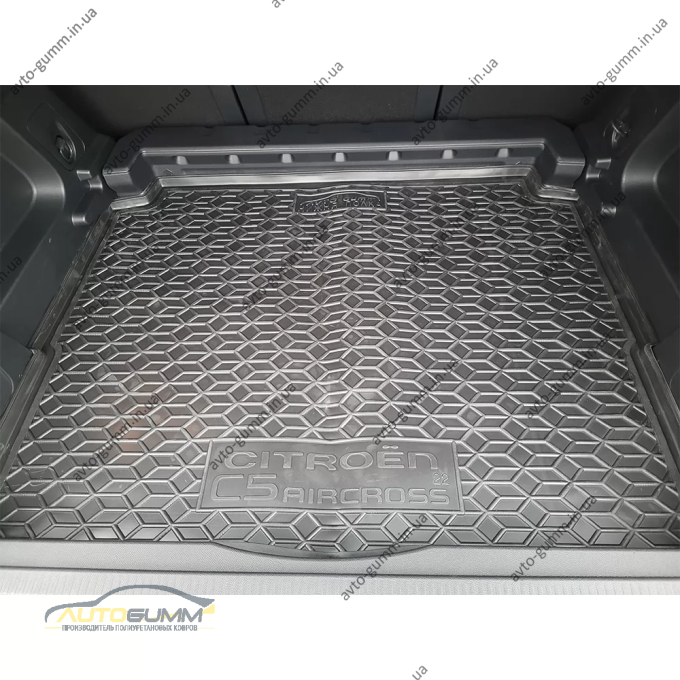 Коврик в багажник Citroen C5 Aircross 2022- нижняя полка резиновый, чёрный (AVTO-Gumm)