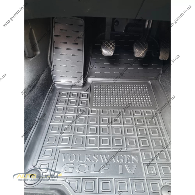 Коврики в салон Volkswagen Golf 4 1998-2003 резиновые, чёрные (AVTO-Gumm)