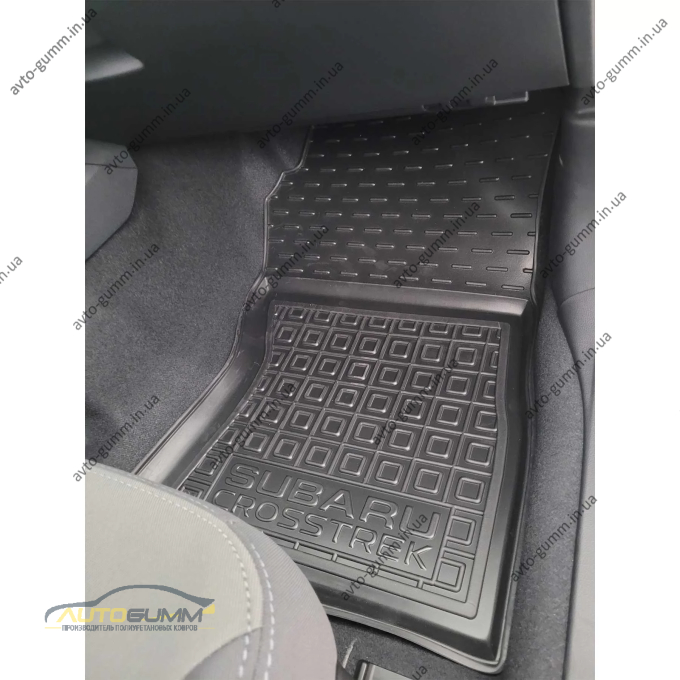 Коврики в салон Subaru Crosstrek 2023- резиновые, чёрные (AVTO-Gumm)