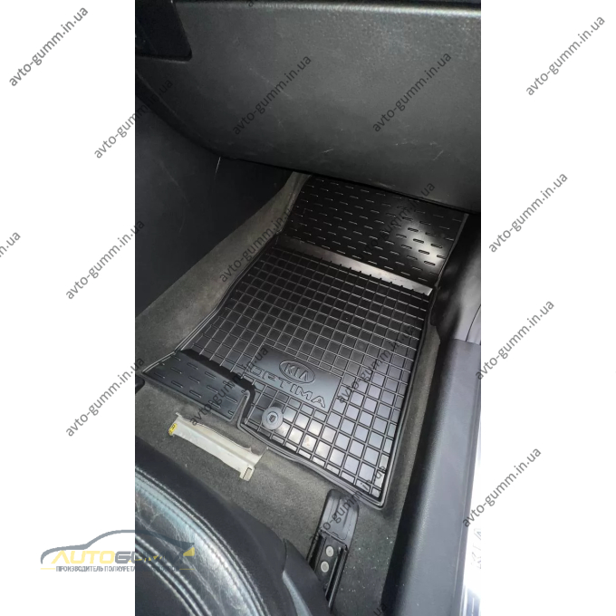 Килимки в салон Kia Optima 2010-2015 гумові, чорні (AVTO-Gumm)