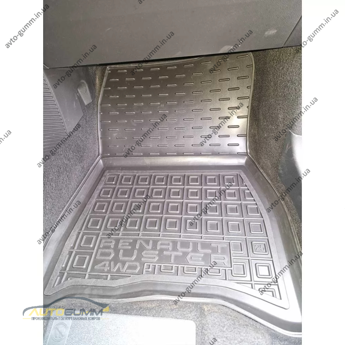 Килимки в салон Renault Duster 2025- 4WD, MHEV гумові, чорні (AVTO-Gumm)