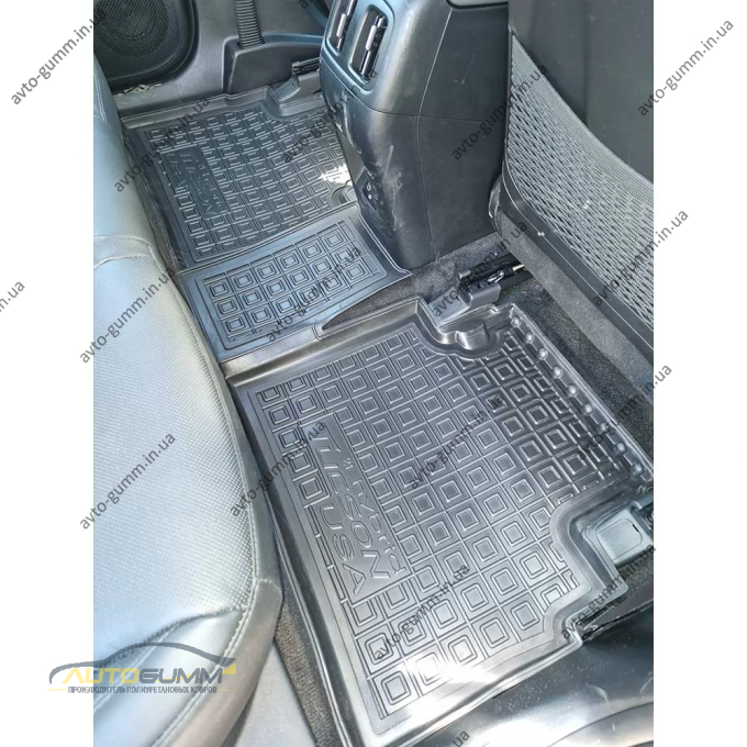 Килимки в салон Hyundai Tucson 2021- довга база, гібрид, USA гумові, чорні (AVTO-Gumm)