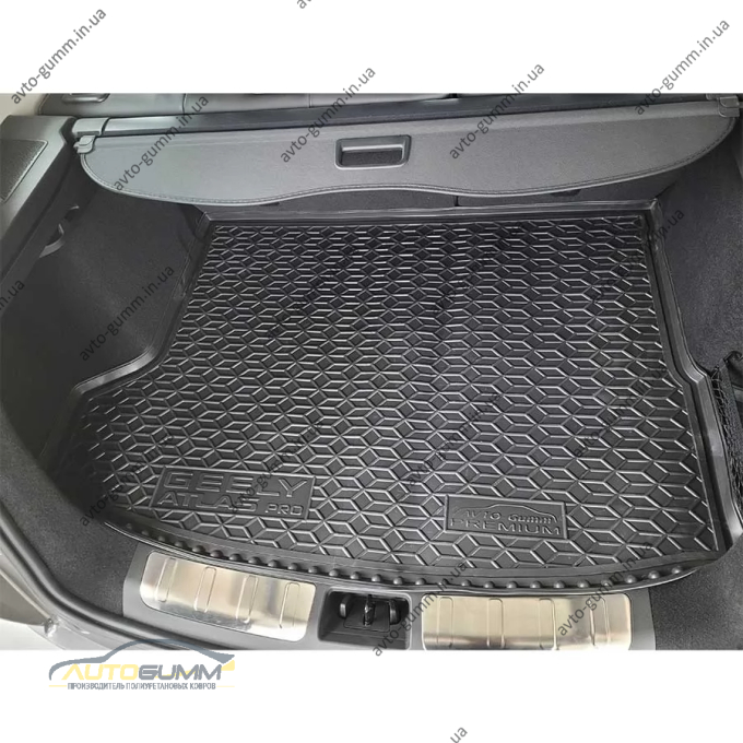 Килимок в багажник Geely Atlas Pro 2020- Premium гумовий, чорний (AVTO-Gumm)