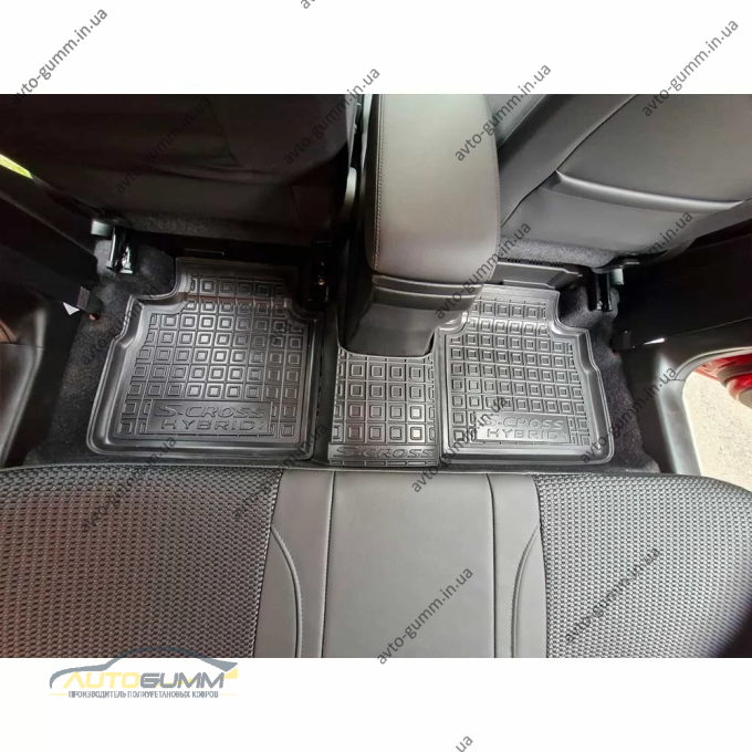 Коврики в салон Suzuki S-Cross 2024- MHEV резиновые, чёрные (AVTO-Gumm)