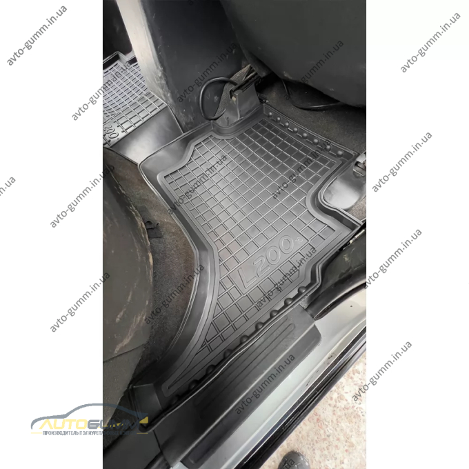 Килимки в салон Mitsubishi L200 2016-2023 Invite гумові, чорні (AVTO-Gumm)