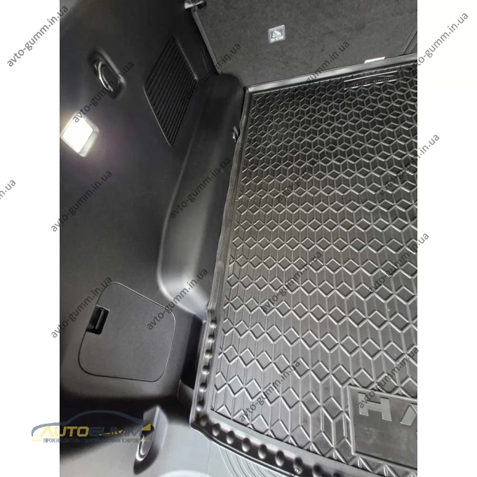 Коврик в багажник Haval H5 2024- резиновый, чёрный (AVTO-Gumm)