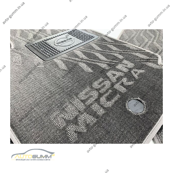 Текстильные коврики в салон Nissan Micra (K12) 2002- (V) серые AVTO-Tex