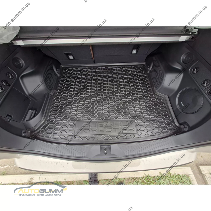 Килимок в багажник Subaru Forester 6 2025- гібрид, з/без сабвуфера гумовий, чорний (AVTO-Gumm)